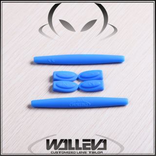 Walleva Lenses Custom Blue Ear Socks and Temple Shocks for Oakley