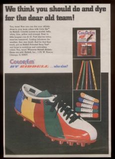 1973 Cool Riddell Color Em Dye Football Cleats Shoes Vintage Print Ad