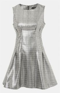 Topshop Sleeveless Metallic Shift Dress