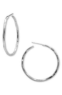 Argento Vivo Medium Hammered Hoop Earrings