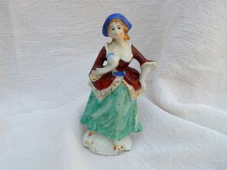 VINTAGE HAND PAINTED MADE IN OCCUPIED JAPAN PORCELAIN COLONIAL WOMAN