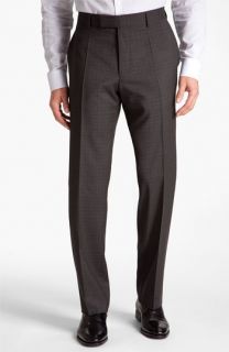 BOSS Black Check Flat Front Trousers