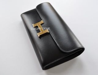  Authentic Hermes LONG Black Constance Wallet Clutch LONG SUPER RARE