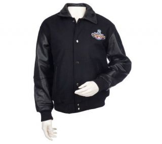 2009WorldSeries Champions NY Yankees Leather & Wool Jacket