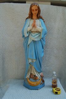 Antique Statue of Mary Immaculate Conception 42 HT