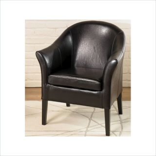Armen Living Black Leather Club Chair