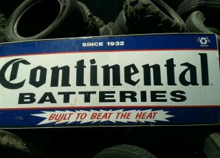 Continental Batteries Large Metal Sign 24H x 60 L