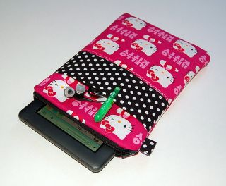 HELLO KITTY PINK WINK Nook Color / Kindle Fire Case Cover   FREE USA