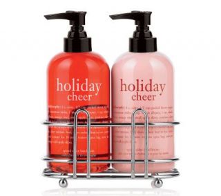 philosophy holiday cheer hand wash & hand lotion duo with caddy 8oz 