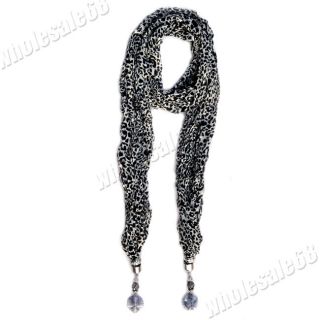 Wholesale Lots 1pc Charm Gray Leopard Womens Girls Necklace Scarf