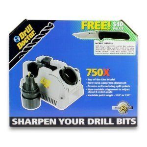  Doctor DD750X Drill Bit Sharpener Kit w/ Case & Columbia River Knife