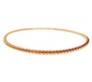 Judith Ripka 14K Rose Gold Clad Textured RoundBangle —