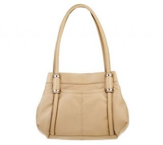 Tignanello Glove Leather Piped Shopper with Front Pocket —