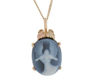 Black Hills Angel Cameo Pendant with 18 Chain 10K/12K Gold —
