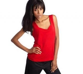 George Simonton Seamed Tank with Crossover Neckline   A92910