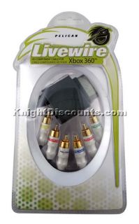 Xbox 360 Livewire COMPONENT HD AV Cable GOLD HDTV NEW!!
