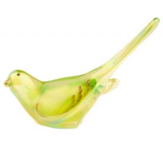 Fenton Art Glass Key Lime Happiness Bird —