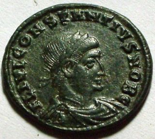 Constantius rare original ancient Roman Christian coin Soldiers Legion