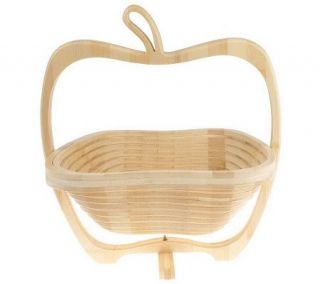 Decorative Collapsible 2 in 1 Bamboo Wood Bowl/Trivet —