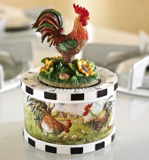 Rooster w Sunflowers Figurine Kitchen Timer