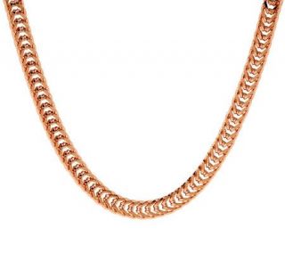 Bronzo Italia 18 Woven Rectangular Wheat Chain Necklace —