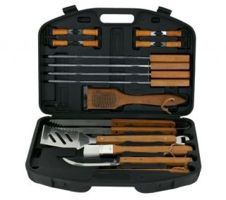Mr. Bar B Q 18 Pc Wood Handle Grilling ToolSetw/Case —