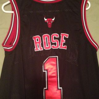 Authentic Chicago Bulls Derrick Rose Jersey Black Size Large