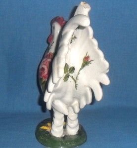 Large Plichta Pottery Cockerel Decorated Roses in The Wemyss Style