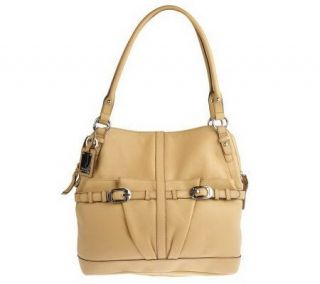 Tignanello Pebble Leather North/South Tote with Buckle Accents