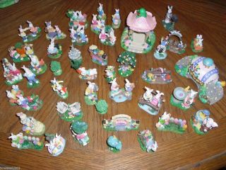 Huge Lot of Easter Bunny Bunnies Rabbits Figure Figurines