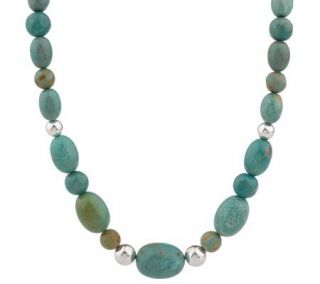 Sterling Graduated Freeform Turquoise Beaded Necklace   J148920
