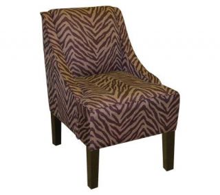 Sloped Arm Zebra Upholstered Chair —