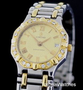 Concord Saratoga Ladies Quartz 18K Gold Diamond Watch