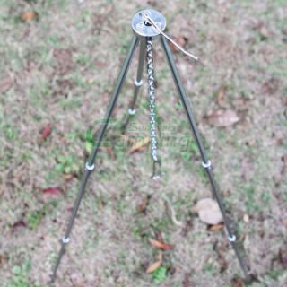 Outdoor Camping Aluminum Tripod Grill Silver