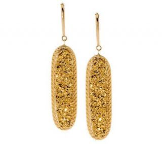 VicenzaGold 2 1/4 Drusy Quartz Drop Earrings 14K Gold —