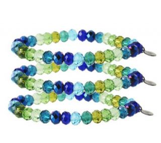 Joan Rivers Set of 3 Color Theory Stretch Bracelets   J264131