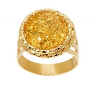 VicenzaGold Small Round Drusy Quartz Doublet Ring 14K Gold —
