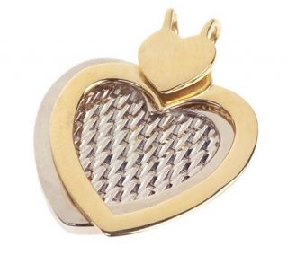 As IsImperial Gold 2 tone Ult ra Lame Heart Pendant, 14K —