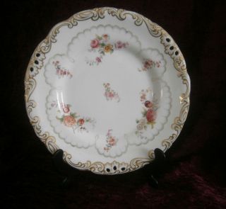  of Antique Victorian Pierced Copeland Floral Plates No Reserve