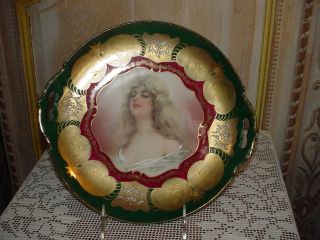 Royal Austria Vienna Portrait Plate Heavy Gold Constance