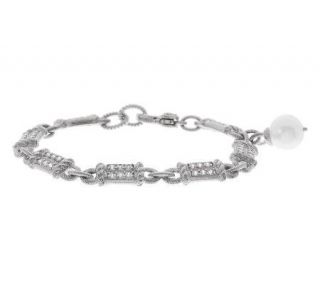 Judith Ripka Sterling Diamonique & Cultured Pearl Bracelet —