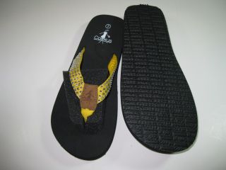 CORKYS footwear womans SHOES Madeline Yellow BLING FLIP FLOPS SANDALS