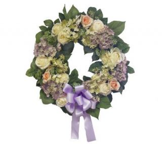 19 White Rose and Lavender Wreath by Valerie —