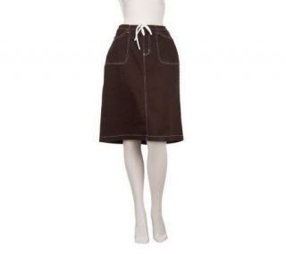 Denim & Co. Classic Waist Stretch Skirt with Cargo Pockets   A12031