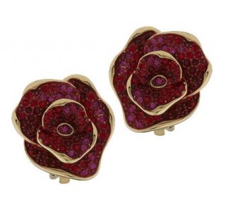 Joan Rivers Jeweled Flowers Rose Earrings —