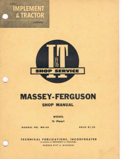 MASSEY HARRIS FERGUSON FORD M M TRACTOR SHOP MANUALS MH 6A 18 MF 65