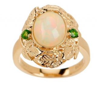 Smithsonian 1.20 ct Ethiopian Opal 14K Clad Sterling Ring —