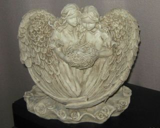Concrete Latex Fiberglass Mold Birdfeeder Angels Statue