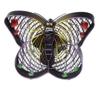 Deco Breeze Hand Sculpted Metal Decorative Small Butterfly Fan 