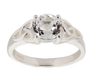 Sterling Silver Trinity Knot Ring with White Topaz   J152043